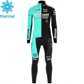 Tenue Maillot M/L + Collant à Bretelles 2020 Bianchi Countervail Hiver Thermal Fleece N001